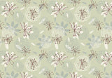 Cream and Brown Flower Pattern Light Green BG Seamless (WA - NPT0142)