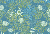 Assorted Leaves Pattern Teal BG Seamless (WA - NPT0175)