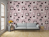 Squares and Circles Pattern Pink BG Seamless (WA-KAT0028)