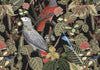 Parrot and Plants Black BG Seamless (WA-2837738)