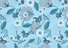 Various Flowers and Leaves Bluish Hue BG Seamless (WA - NPT0245)